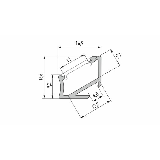PROFIL H INOX ANODOWANY 1M