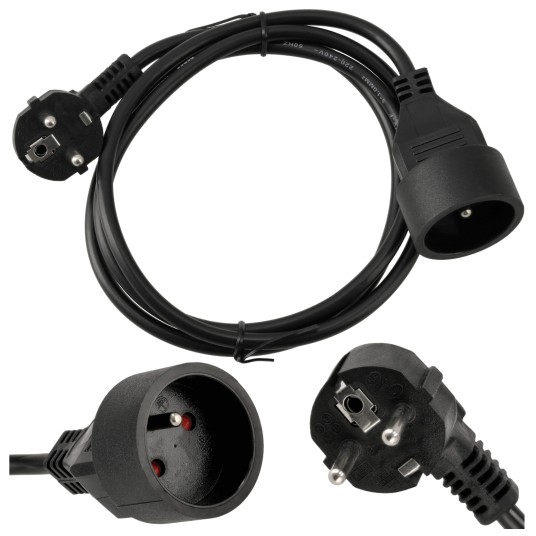 Przedłużacz 230V 1,5M CZARNY