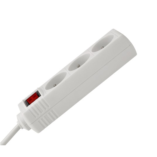 Przedłużacz 3 gniazda 1,5m z wlacznikim BIAŁY