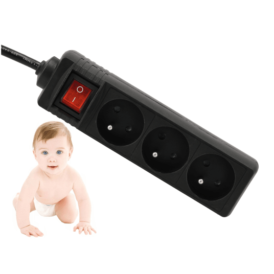 Przedłużacz 3 gniazda 10m z wlacznikim CZARNY