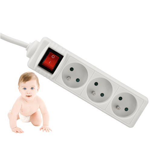 Przedłużacz 3 gniazda 5m z wlacznikim BIAŁY