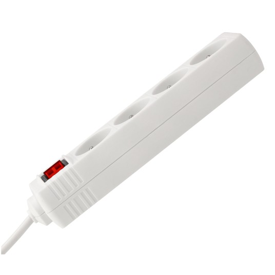 Przedłużacz 4 gniazda 5m z wlacznikim BIAŁY