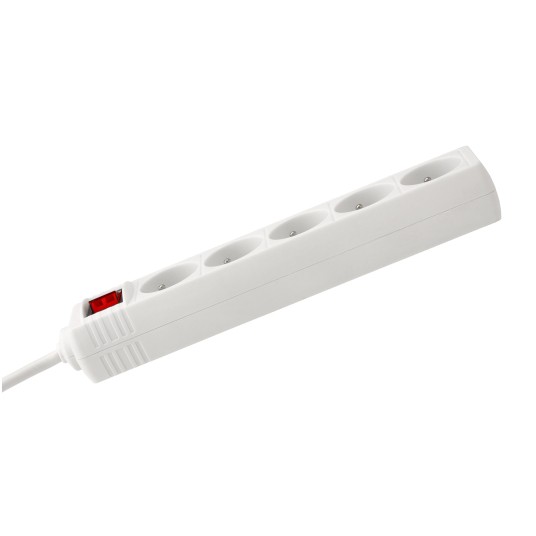 Przedłużacz 5 gniazda 10m z włącznikiem BIAŁY