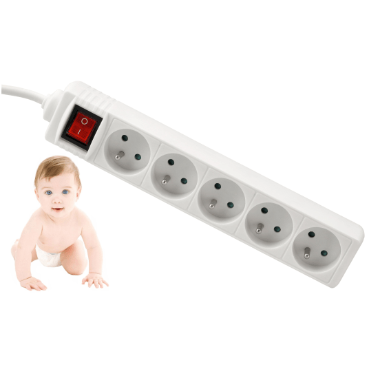 Przedłużacz 5 gniazda 3m z wlacznikim BIAŁY