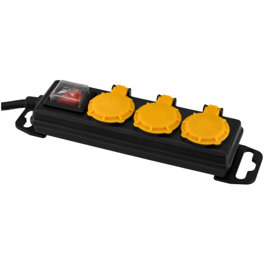 Przedłużacz z wyłącznikiem 3-gniazda 5m IP44