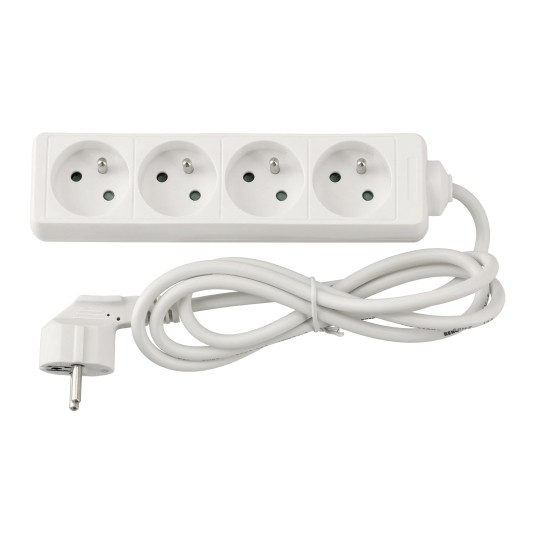 Przedłużacz zasilający 4 gniazda 1,5m BIAŁY