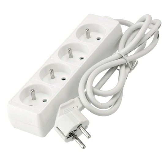 Przedłużacz zasilający 4 gniazda 1,5m BIAŁY