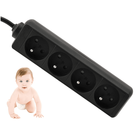 Przedłużacz zasilający 4 gniazda 1,5m CZARNY