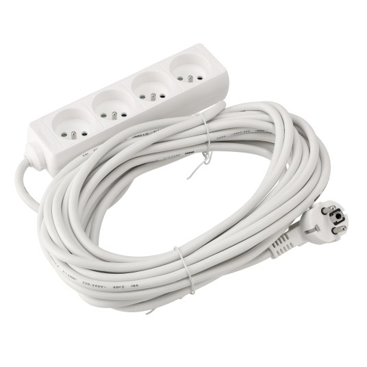 Przedłużacz zasilający 4 gniazda 10m BIAŁY