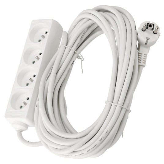 Przedłużacz zasilający 4 gniazda 10m BIAŁY