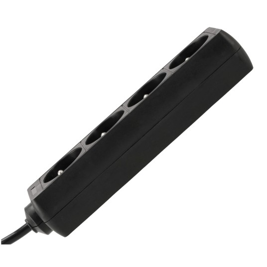Przedłużacz zasilający 4 gniazda 10m CZARNY