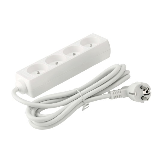 Przedłużacz zasilający 4 gniazda 3m BIAŁY