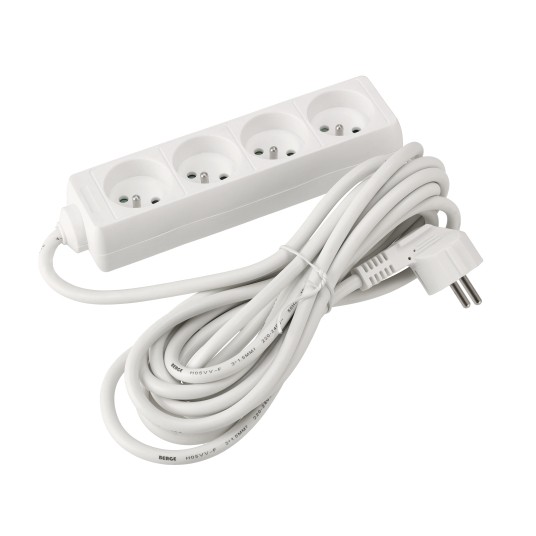 Przedłużacz zasilający 4 gniazda 5m BIAŁY