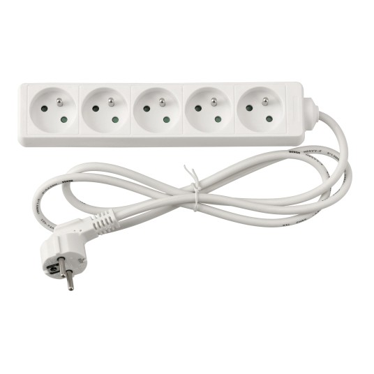 Przedłużacz zasilający 5 gniazda 1,5m BIAŁY