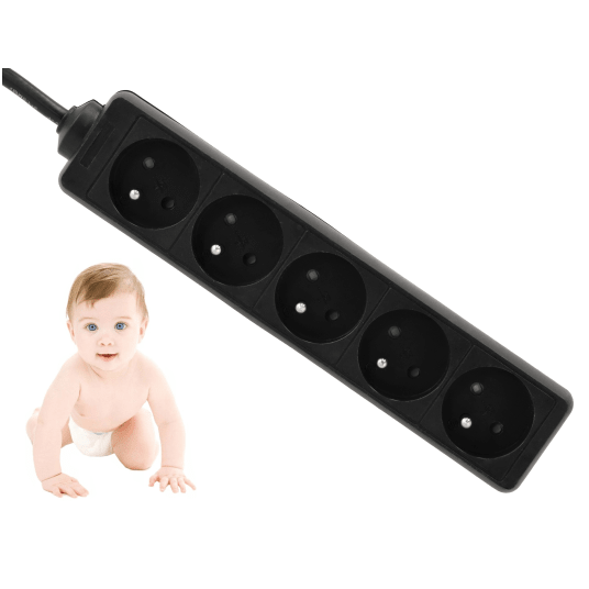 Przedłużacz zasilający 5 gniazda 1,5m CZARNY