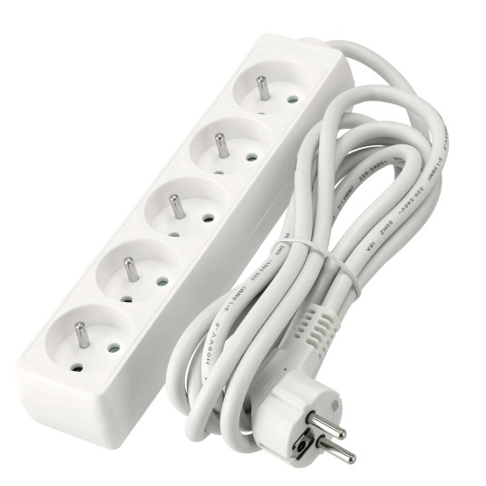Przedłużacz zasilający 5 gniazda 3m BIAŁY