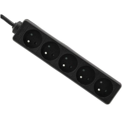 Przedłużacz zasilający 5 gniazda 3m CZARNY