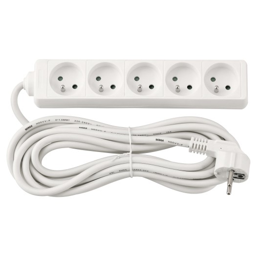 Przedłużacz zasilający 5 gniazda 5m BIAŁY