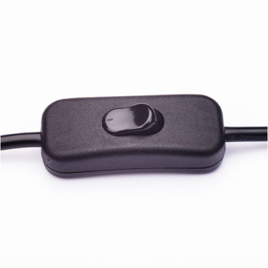 PRZEWÓD 1,5M Z WŁĄCZNIKIEM KOŁYSKOWYM 230V CZARNY