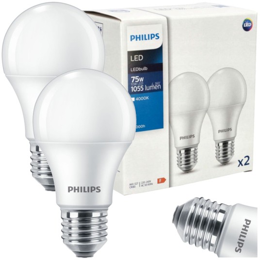 SET X2 ŻARÓWKA LED E27 10W NW 4000K PHILIPS