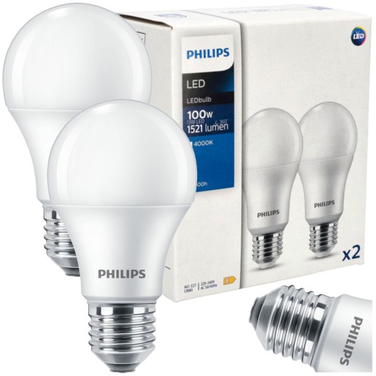SET X2 ŻARÓWKA LED E27 13W NW 4000K PHILIPS