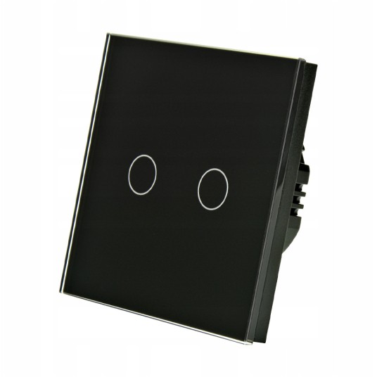 SHATI WŁĄCZNIK DOTYKOWY PODWÓJNY CZARNY