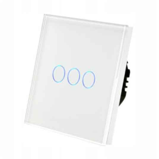 SHATI WŁĄCZNIK DOTYKOWY POTRÓJNY BIAŁY