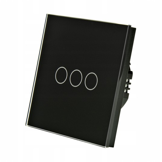 SHATI WŁĄCZNIK DOTYKOWY POTRÓJNY CZARNY