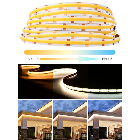 TAŚMA LED COB 24V 50M 22W/m CCT 2420lm/m 608D IP20