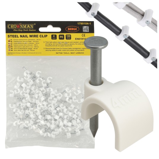 UCHWYT KABLOWY Z GWOŹDZIEM 4MM