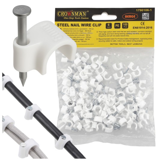 UCHWYT KABLOWY Z GWOŹDZIEM 6MM