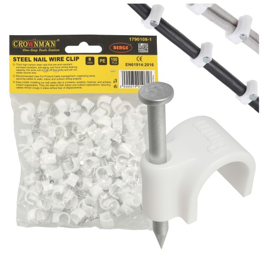 UCHWYT KABLOWY Z GWOŹDZIEM 8MM