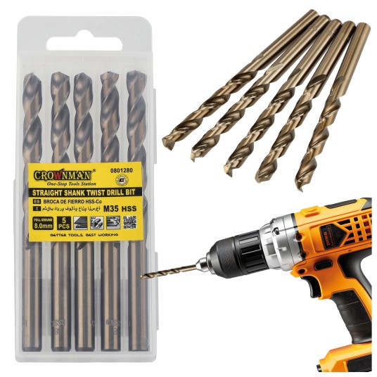 WIERTŁO SKRĘTNE Z CHWYTEM PROSTYM 8.0