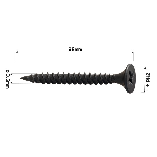 WKRĘTY DO PŁYT GIPSOWO-KARTONOWYCH 3.5X38MM