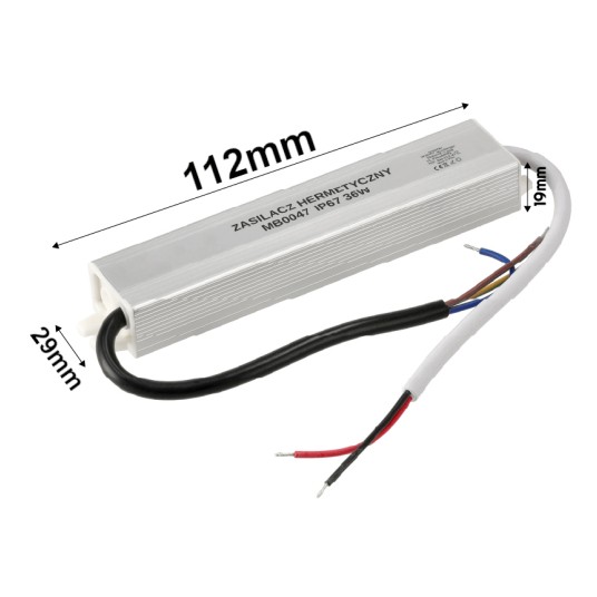 ZASILACZ HERMETYCZNY IP67 36W
