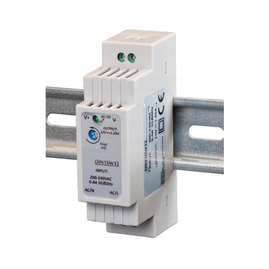 ZASILACZ LED NA SZYNĘ DIN 15W 12V