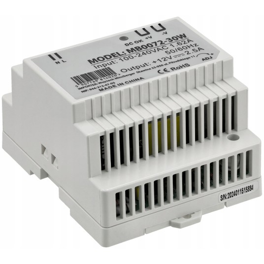 ZASILACZ LED NA SZYNĘ DIN 45W 12V