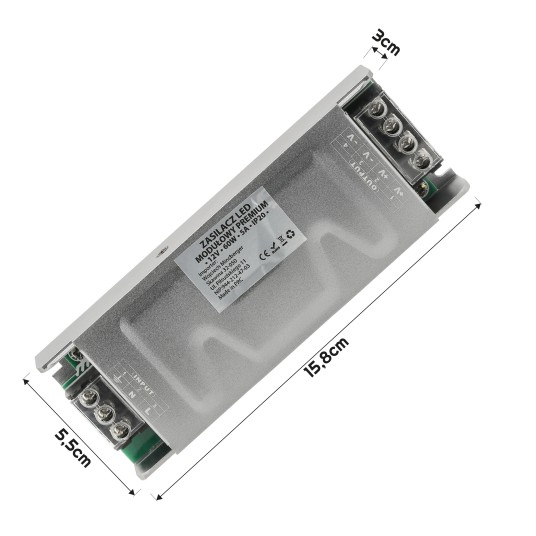 ZASILACZ MODUŁOWY SLIM PREMIUM IP20 60W 12V