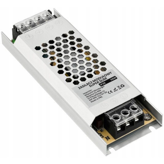 ZASILACZ MODUŁOWY SUPER SLIM IP20 60W