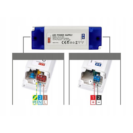 ZASILACZ PLASTIKOWY IP20 24V 36W