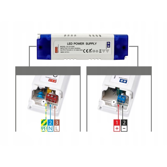 ZASILACZ PLASTIKOWY IP20 24V 50W