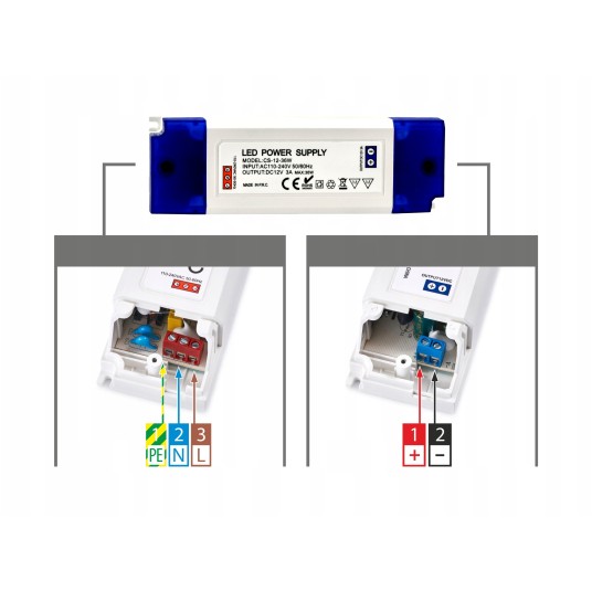 ZASILACZ PLASTIKOWY IP20 36W