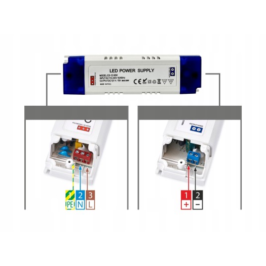 ZASILACZ PLASTIKOWY IP20 50W
