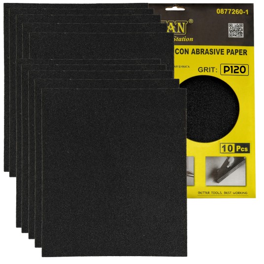 ZESTAW 10 SZTUK PAPIERU ŚCIERNEGO GRADACJA 120