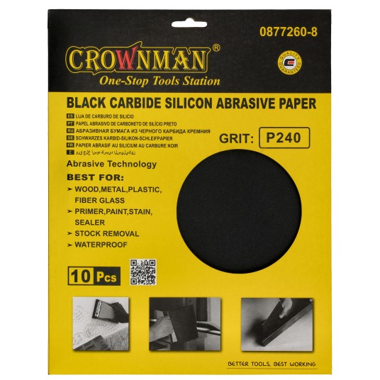 ZESTAW 10 SZTUK PAPIERU ŚCIERNEGO GRADACJA 240