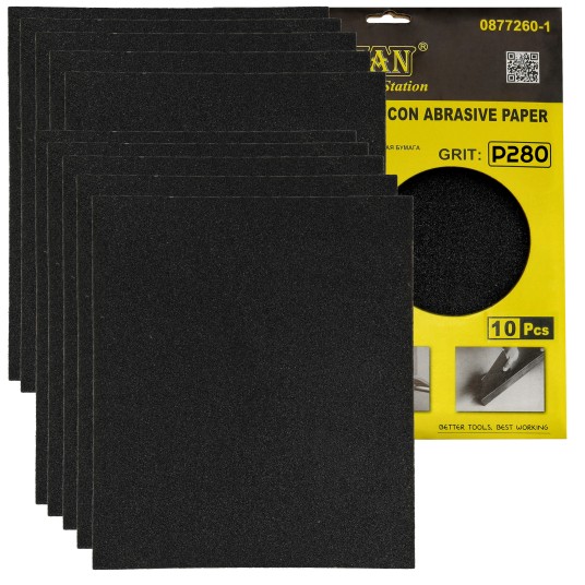 ZESTAW 10 SZTUK PAPIERU ŚCIERNEGO GRADACJA 280