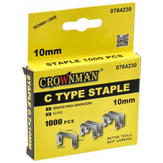 ZESTAW 1000SZT ZSZYWEK TYP C 0.7x10MM