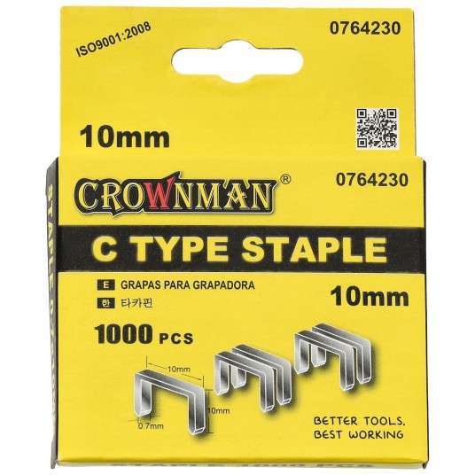 ZESTAW 1000SZT ZSZYWEK TYP C 0.7x10MM