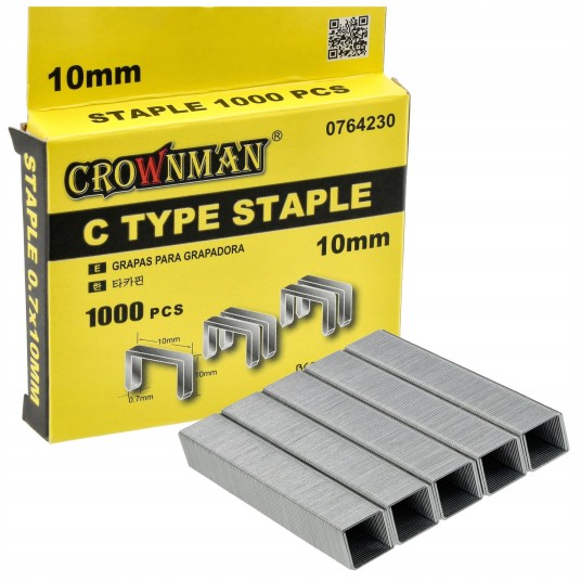 ZESTAW 1000SZT ZSZYWEK TYP C 0.7x10MM