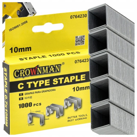 ZESTAW 1000SZT ZSZYWEK TYP C 0.7x10MM